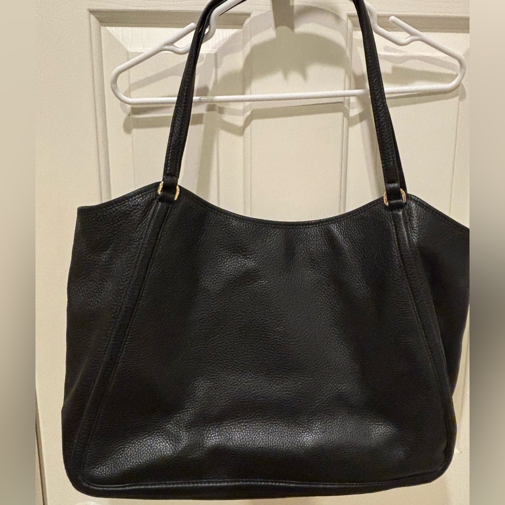Tory Burch - Black Leather Bag/Tote with Gold Emblem & Details - NEW - Picture 4 of 12